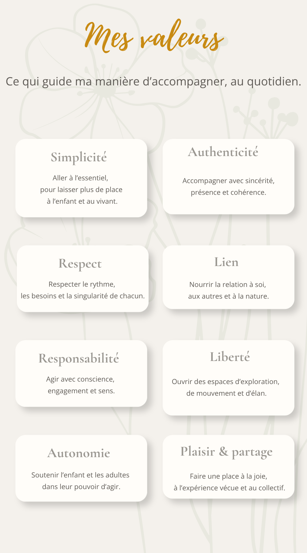 mes valeurs